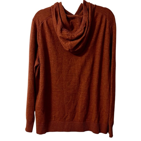 100% Merino Wool rust colored hoodie size xxl - Picture 2 of 7